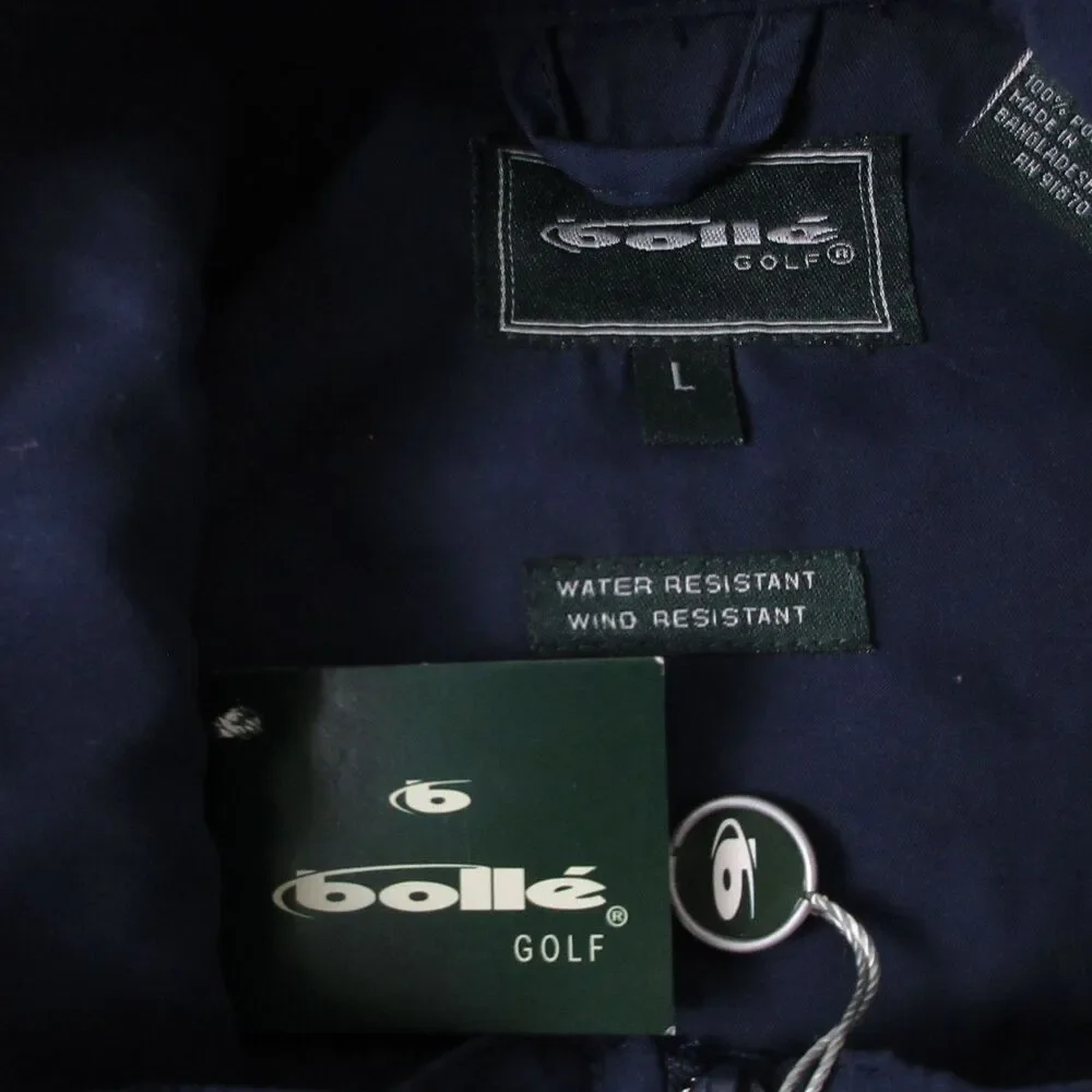 Bolle Golf Windbreaker Mens L Navy Short Sleeve 1/4 Zip Wind Water Resistant‎